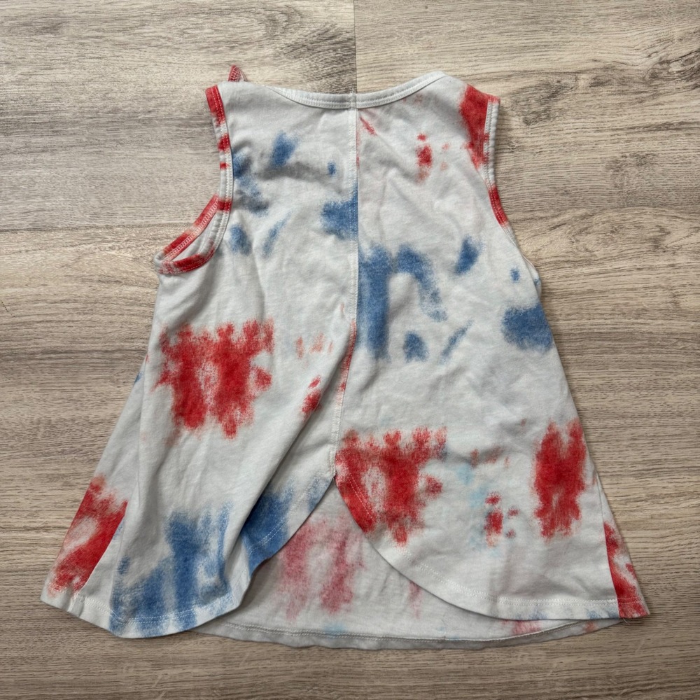 Abercrombie Kids Mickey Mouse Tank Top Tie Dye Patriotic Red White Blue 5/6 - Picture 2 of 3